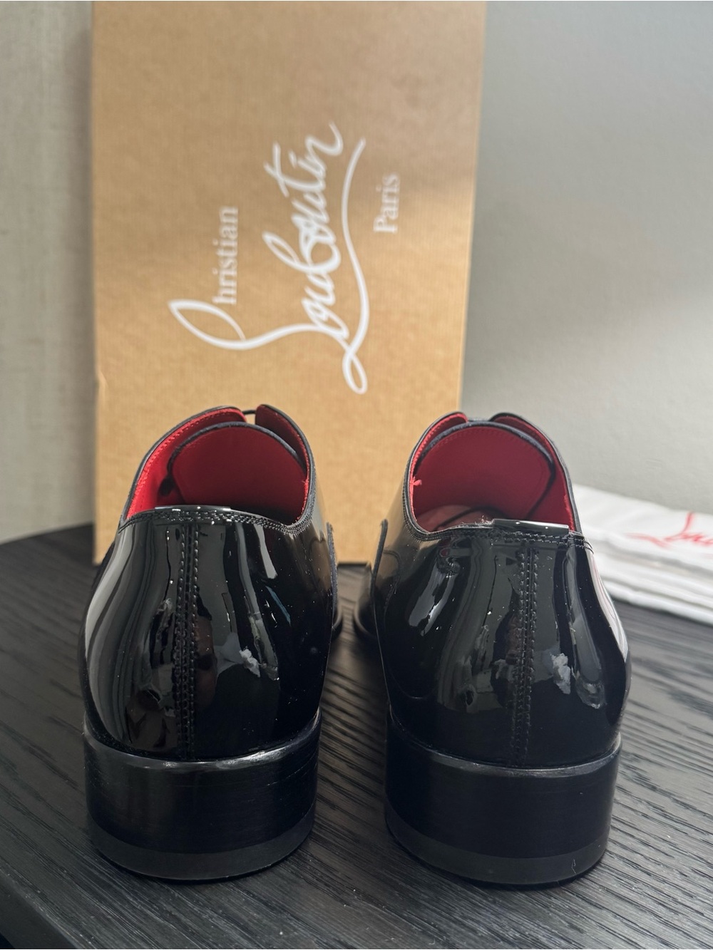 Christian Louboutin Pelvis Lace-Up Dress Shoes Patent Black 42 - Picture 7 of 9
